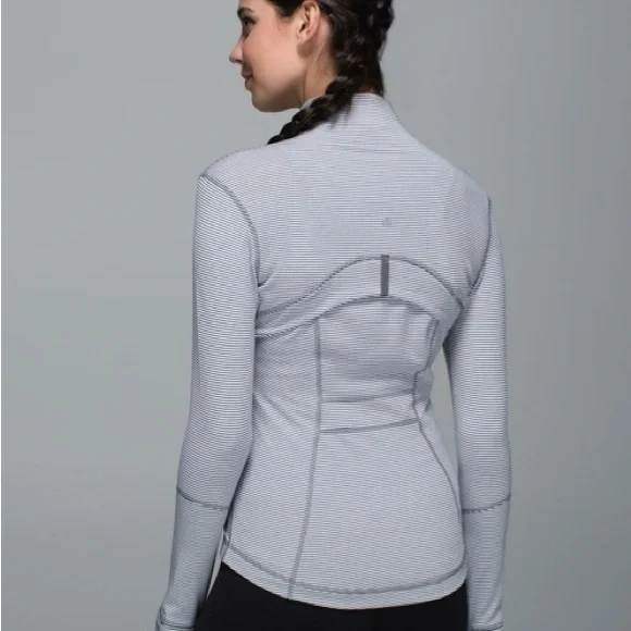 Lululemon Define Jacket Tonka Stripe Heathered Slate White- Size 4 - Picture 14 of 14